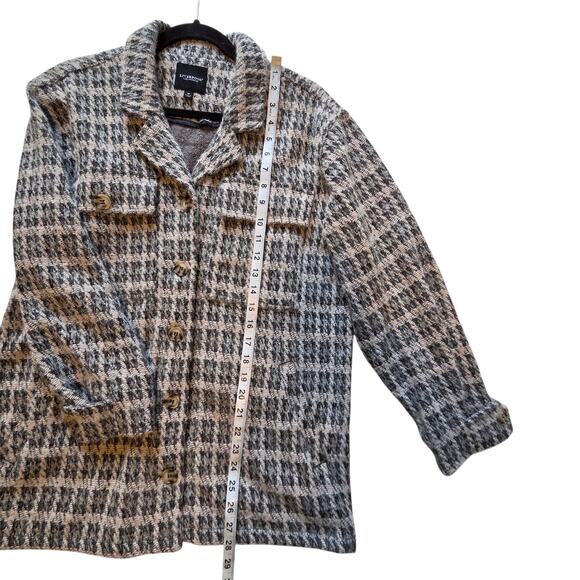 Liverpool Shacket Heather Houndstooth Button Front Shirt Jacket size Medium - Picture 10 of 12